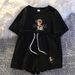 Women's Clothing Cotton Leisure Sports Suit Loose Short Sleeved Printed Two Piece Suit_ecoleips.com