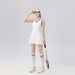 White Tennis Dress Women's Summer Quick-drying Breathable V-neck Sleeveless Pleated Skirt Professional Badminton Sports Skirt_ecoleips.com