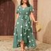 Women's Polka Dot Wrap Dress – Stretchy Waist, Flowy A-Line Silhouette (Plus Size, Breathable Polyester, Casual To Office Ready)_ecoleips.com