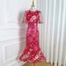 Women's Clothing Exquisite Heavy Handmade Three Dimensional Color Embroidery Puff Sleeve Hip Wrapped Temperament Fishtail Skirt_ecoleips.com