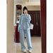 New Suede Hooded Running Sports Style For Women, Spring Loose-fitting Casual Top And Pants Two-piece Set_ecoleips.com