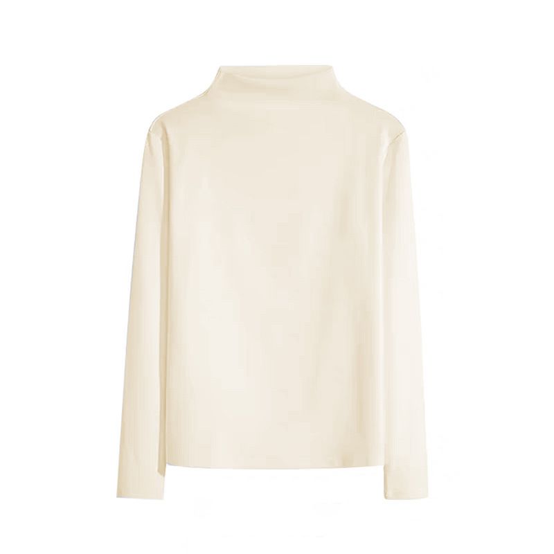 The Maillard Style Autumn And Winter Innerwear Warm German Velvet Semi-High-Neck Long-Sleeved T-Shirt Women's Base Layer_ecoleips.com