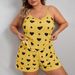 Large Size Suspender Shorts Pajamas Loungewear Set Printed Casual Can Be Worn Outside_ecoleips.com
