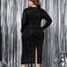 Women's Clothing Navel Exposed One Piece Hip Skirt Women New Round Neck Long Sleeve Slit Dress_ecoleips.com