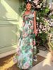 Women's Clothing Rose Print Pleated Chest Wrap Large Swing Elegant Suspender Long Skirt Female_ecoleips.com