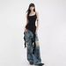 Women’s Clothing Summer Pure Desire Style Hot Girl Top Black Asymmetrical Ribbon Ruffle Vest Design Suspenders_ecoleips.com
