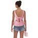 Voya European And American Women's Summer New Tops, Solid Color Sleeveless Back-tie Open-back Waist-cinching Stylish T-shirt_ecoleips.com