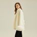 Women's Wool-Blend Double-Faced Coat - Short Length Scarf Collar Jacket With Belt, Alpaca Wool & Cashmere Touch, Elegant Office Wear_ecoleips.com
