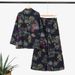 Retro Style Women's Cotton Trouser Suit Long Sleeved Shirt Wide Leg Pants Set Casual_ecoleips.com