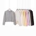 Women's 330G Heavyweight Fleece Zip Hoodie - Cropped High-Neck Pullover With Oversized Fit - Streetwear Essential For Autumn_ecoleips.com