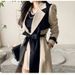 Elegant Long Trench Coat For Women - Autumn Fashion Outerwear With Belt & Epaulettes, Slim Fit Office Coat (Khaki, Plus Size Available)_ecoleips.com