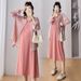 Autumn New Korean Striped Shirt Top + Fashion Long Vest Set For Pregnant Women_ecoleips.com