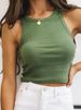 Ribbed Tank Top Women White 2024 Summer Casual Fitness Short Vest Candy Colors Knitted Off Shoulder Sexy Crop Top Women_ecoleips.com