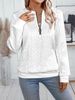 New Casual Neckline Zipper Long-sleeved Sweater Women's Clothing_ecoleips.com