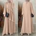 ZANZEA Patchwork Lantern Sleeve Abaya Robes Women Plisse Layered Elegant Maxi Dress Muslim Fashion Islamic Hijab Pleated Dress_ecoleips.com