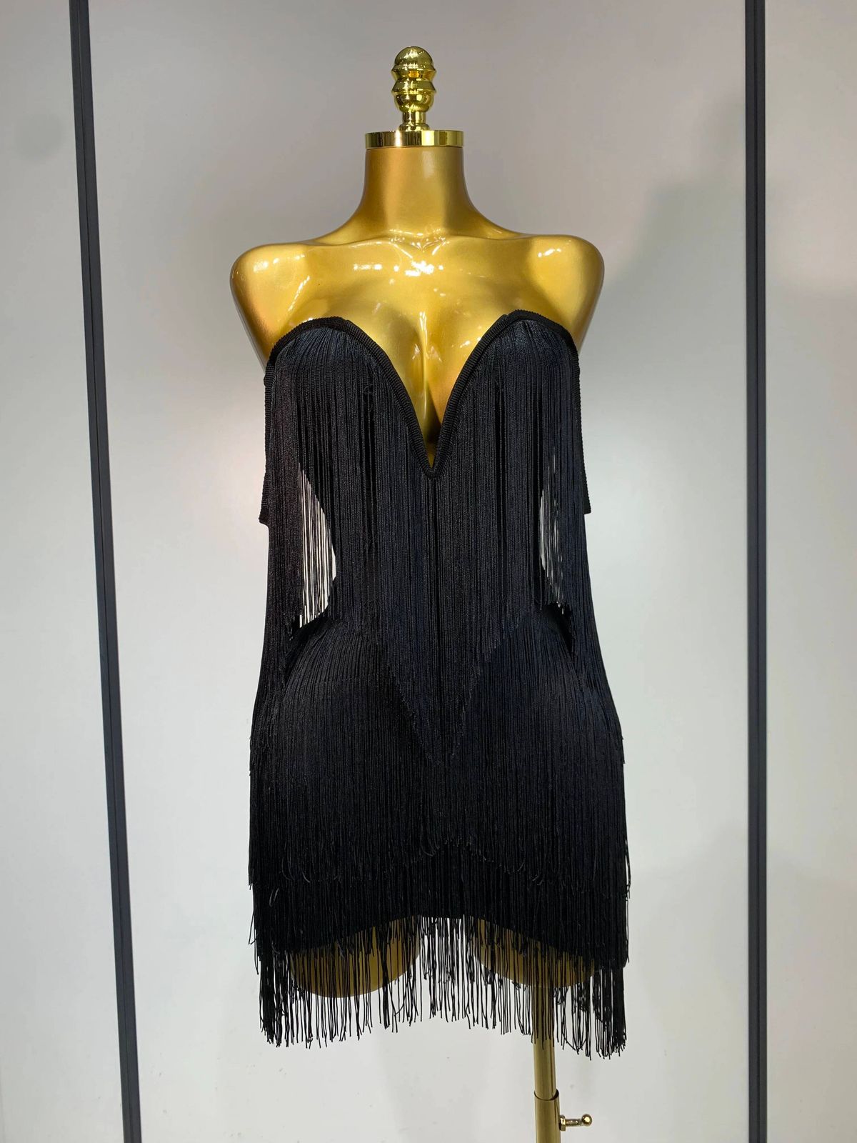 Women Sexy Strapless Tassel Off Shoulder Bandage Dress Fancy Club Celebrity Evening Party Mini Bodycon Birthday Vestido WIG8_ecoleips.com