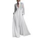 Elegant French-Inspired Ruffle Maxi Dress – Flowy A-Line Silhouette With Lantern Sleeves & Waist-Defining Pleats_ecoleips.com