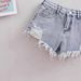 High Count Ripped And Fringed Denim Shorts for Women Trendy Hot Pants Summer Fashion Must-Have Stylish A-Line Mini Skirt for Bloggers_ecoleips.com