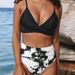 Women's Clothing Sexy High Waist V Neck Twist Adjustable Spaghetti Strap Swimsuit_ecoleips.com
