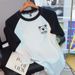 Women's American Style Raglan T-Shirt Short Sleeved Color Block Design Pure Cotton Unique Summer 2024 Top_ecoleips.com