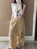 Comfortable Cloud Cotton Sleep Pants Women's Long Pants Striped Outerwear Home Clothes Spring Summer New Style Yellow Stripes_ecoleips.com