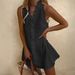 Women's Clothing New Women's Casual Cotton And Linen Solid Color Dress Embroidered Ruffle Skirt_ecoleips.com