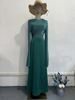 Spliced Organza Long Satin Slim Dress With Large Swing Sleeves Without A Hat_ecoleips.com