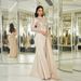 Verve Elegant Sexy Sequin Long Sleeve Round Neck Party Annual Meeting Evening Bridesmaid Women's Dress_ecoleips.com