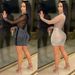 Sheer Mesh Long Sleeve Bodycon Dress – Rhinestone Embellished Clubwear For Women (S-XXL, Black/Nude, Sexy Night Out & Party Dress)_ecoleips.com