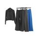 Women's Stand Collar Loose Fleece Lined Yoga Suit Sports Cardigan Scuba Jacket Half Raise Sweatshirt Set_ecoleips.com