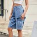 Women's Clothing Summer New Elastic Waist Denim Workwear Shorts Trend_ecoleips.com