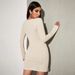 Voya 2026 Women's European And American Women's Fashion New Sexy Slit Waist Slimming Bodycon Knitted Square Neck Long Dress_ecoleips.com