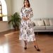 Women's Clothing Printed Dress Middle Eastern Arabic Long Sleeved Dress_ecoleips.com
