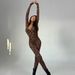 Women's Stand Collar Long Sleeve Jumpsuit Waist Cinching Hip Lifting Autumn Winter Sports Fitness Running_ecoleips.com