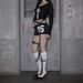 Women's Long Sleeved T-Shirt Y2K Summer Trendy Fashion Gothic Style Hot Girl Millennial Navel Baring Top_ecoleips.com