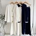 Casual Fashion Two-Piece For Women, Autumn And Winter Versatile Metal Buckle Knit Cardigan Sweater_ecoleips.com
