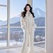 FL240912 New Women's Autumn And Winter Elegant High-End Fashion White Sweater Knit Pants Set_ecoleips.com
