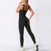 Bosun Knitted Seamless Yoga Jumpsuit With Chest Pads Ribbed Sports Wear Fitness Strength Training One-piece_ecoleips.com