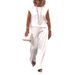 Women's Clothing Spring And Summer Newwomen's Solid Color Round Neck Sleeveless Top And Pants Set_ecoleips.com