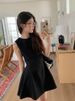 High Sense Daughter Wind Waist Dress, Socialite Bottom Sleeveless Vest Skirt A Word Small Black Dress Short_ecoleips.com
