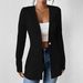 2025 European And American New Korean Fashion Elegant V-neck Single Button Solid Color Long Sleeve Blazer_ecoleips.com