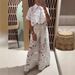Women's Clothing Solid Color Sexy Hollow Cardigan Top Wide Leg Pants Two-piece Set For Women_ecoleips.com