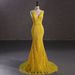 Women's Clothing Annual Party Evening Dress Sleeveless Sexy V Neck Dress Banquet Ball Sequin Dress_ecoleips.com