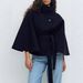 Women's Autumn/Winter Fashion Solid Color Cloak With Standing Collar, Buttoned Belt, And Windbreaker Jacket_ecoleips.com