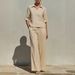 Women's V-Neck Short Sleeve Top & High-Waisted Wide Leg Pants Set – Classic Minimalist Resort Wear For Summer Vacation & Casual Outings_ecoleips.com