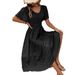 European And American Style Women's V Neck Polka Dot Pullover Casual Dress Spring/Summer New Arrivals SuperBuy Hot Selling_ecoleips.com