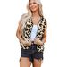 Aria Basics 2025 Auumn New Sleeveless Women's Ves, European And American Syle, Shor Fashionable Design, Muli-color Leopard_ecoleips.com