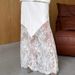 Elegant Women's Midi Skirt Lace Patchwork See-through Bodycon European American Style Versatile For New Spring Autumn_ecoleips.com