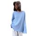 Cross-border Pure Cotton European American 2025 Autumn And Winter New Backless Sweater, Loose Knitted Pullover Sweater_ecoleips.com