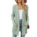 Aria Basics Aria Basics European And American Cross-Border Trade 2024 Autumn/Winter New Solid Color Fleece Pocket Long Sleeve Cardigan_ecoleips.com